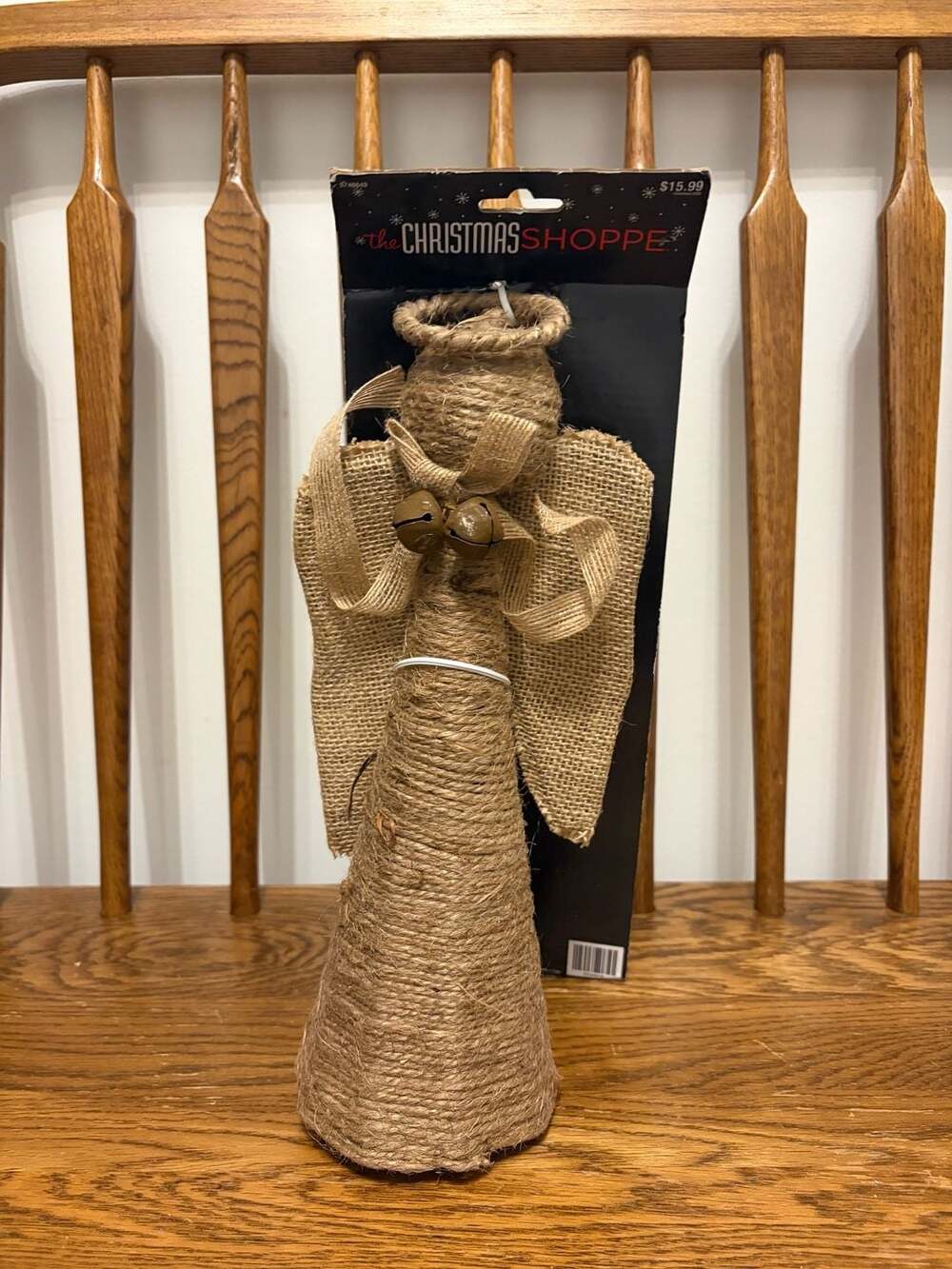 The Christmas Shoppe Burlap Twine Angel Christmas Tree Topper
